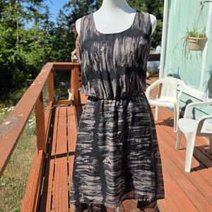 Mossimo Supply Co Black and Gray High Low Sundress (D-007)